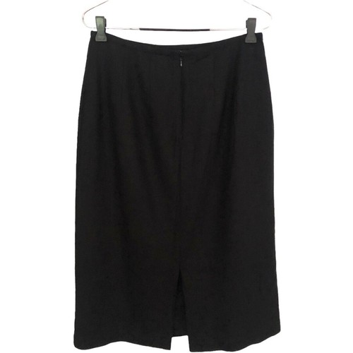 RICHARD MALCOLM Beaded Embroidered SKIRT Pencil Black Linen Floral 10 M Artsy - Picture 4 of 8