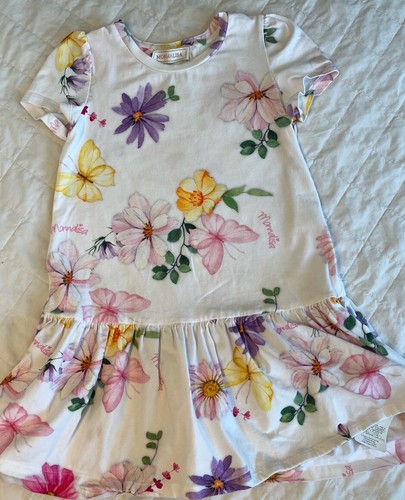 MONNALISA Italy Girls Cotton Floral Pink Sweet Comfortable Sundress DRESS Size 5
