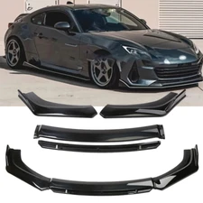 Front Bumper Lower Lip Spoiler+Splitter Body Glossy Black For Subaru BRZ 13-2022