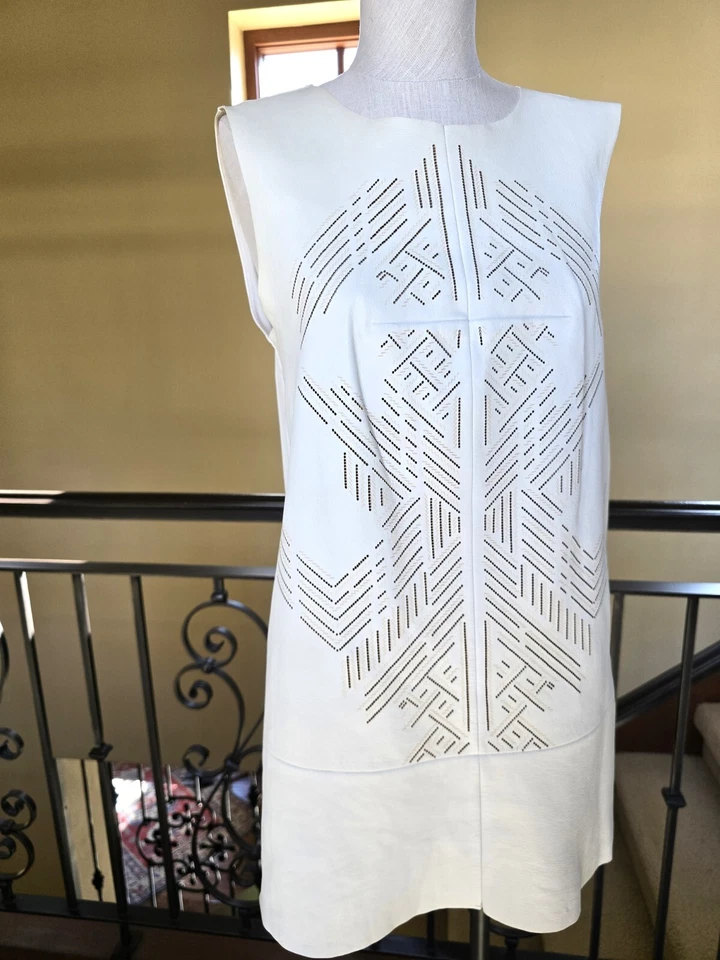 Twelfth Street Cynthia Vincent S P Leather Top Shirt Blouse Women mixed media - Image 4 of 4