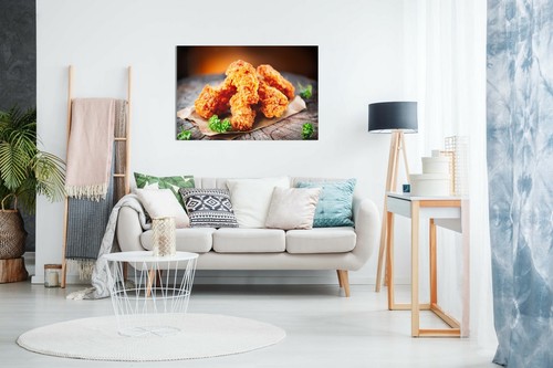 Sabroso Pollo Frito Tienda de Pollos Restaurante Comida Lona Arte en Pared Impresión Imagen - Imagen 2 de 5