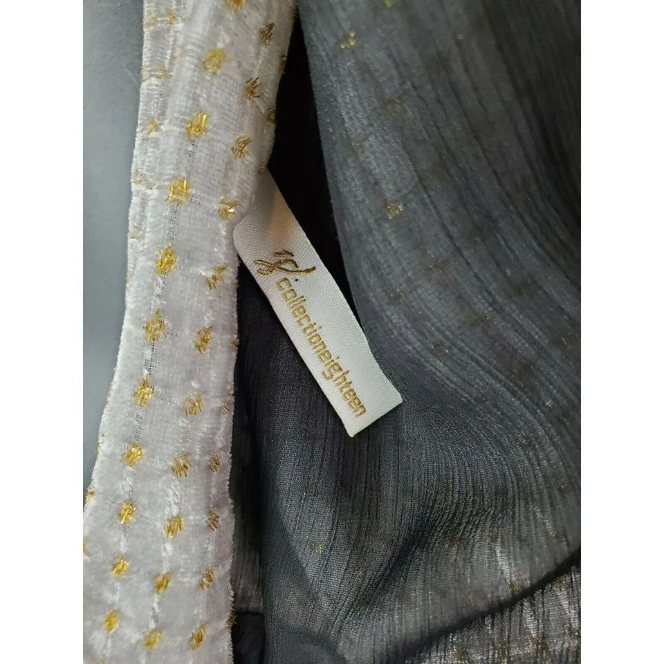 Коллекция 18 бархат шарф ткани вес черный серый золотой шаль металлический отлива - Изображение 3 из 4