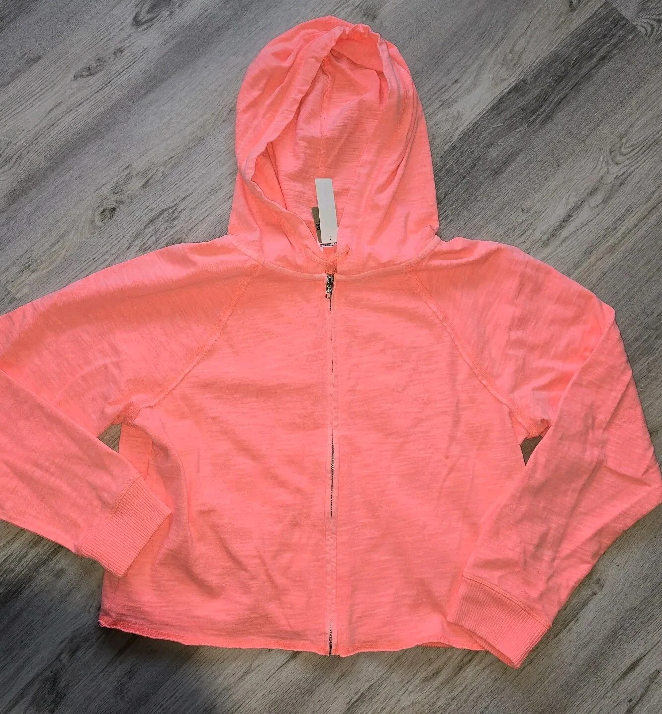 UNDERCOVER Felpa con cappuccio Victoria’s Secret ROSA Lounge cotone zip corallo flash taglia S nuova con etichette