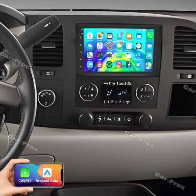 For 2007-2013 GMC Sierra 1500 2500HD 3500 CarPlay Car Stereo Radio GPS RDS SWC