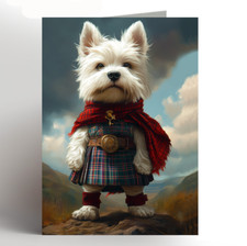 West Highland White Terrier greeting card, birthday westie  pet dog 