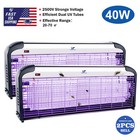 2Pcs Yt Electric Uv Mosquitoes Killer 40W High Voltage Insect Zapper Lamp Indoor