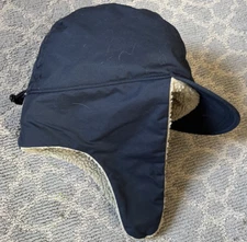 Vintage LL Bean Fleece Lined Trapper Hat Cap Black Flaps Men’s Size L/XL