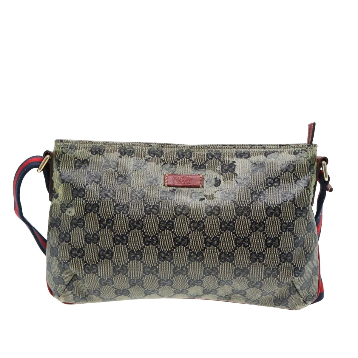GUCCI GG Crystal Shoulder Bag Beige Red 189749 Auth 82868 | eBay