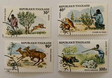 Togo SC# 909-910 & C250-1 Hunting Issue Rabbits, Deer, Beaver & Boar Set of 4
