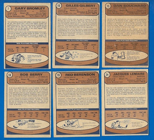 1974-75 OPC O PEE CHEE NHL HOCKEY CARD ERROR & VARIATION 1-132 SEE LIST - Picture 50 of 292