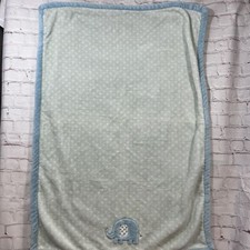 Carters Green Blue Polka Dot Elephant Plush Baby Security Blanket Lovey