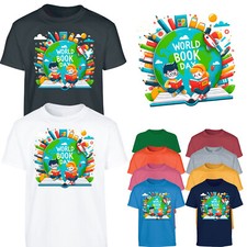 World Book Day Boys T-Shirt Reading Bookaholic Read Fancy Gift Girls Tshirt