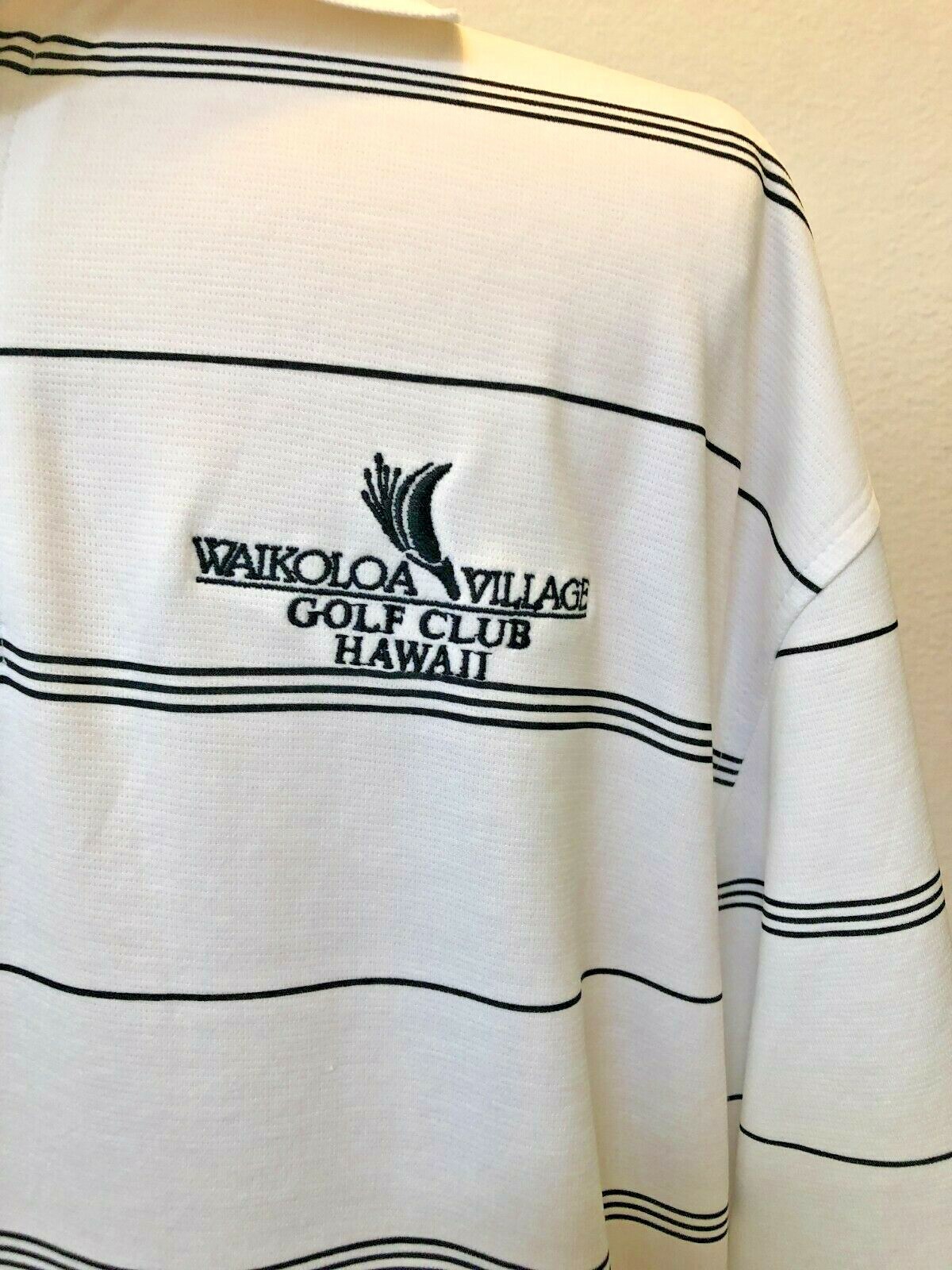 New White Black Stripe Golf Hawaii Waikoloa Village Hawaii Polo shirt
