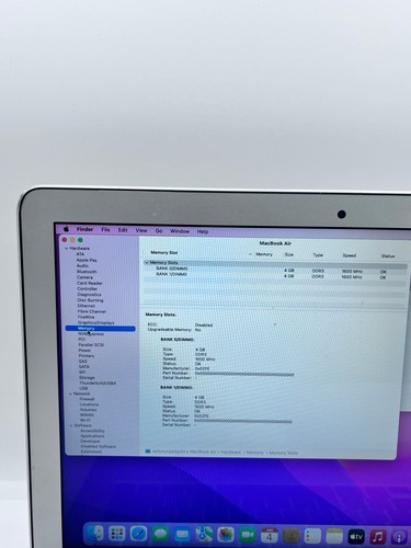 Apple MacBook Air 13" 2017 1,8 GHz Core i5 A1466 8 GB RAM 128 GB SSD - Foto 5 di 18