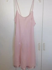 INTIMO AMORE LADIES PINK POLYESTER SPAGHETTI STRAP SHORT GOWN-L-WORN 1-LOVELY
