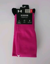 BRAND NEW x1 Under Armour Soccer Tropic Pink White Signature Sock Sz.8.5-13