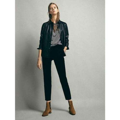 Massimo Dutti Black Velvet Trouser Size 