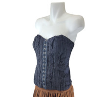 Royal Bones Y2k Dark Coquette Goth Witchy Corsetto Punk Donna Nero Gancio e Occhio