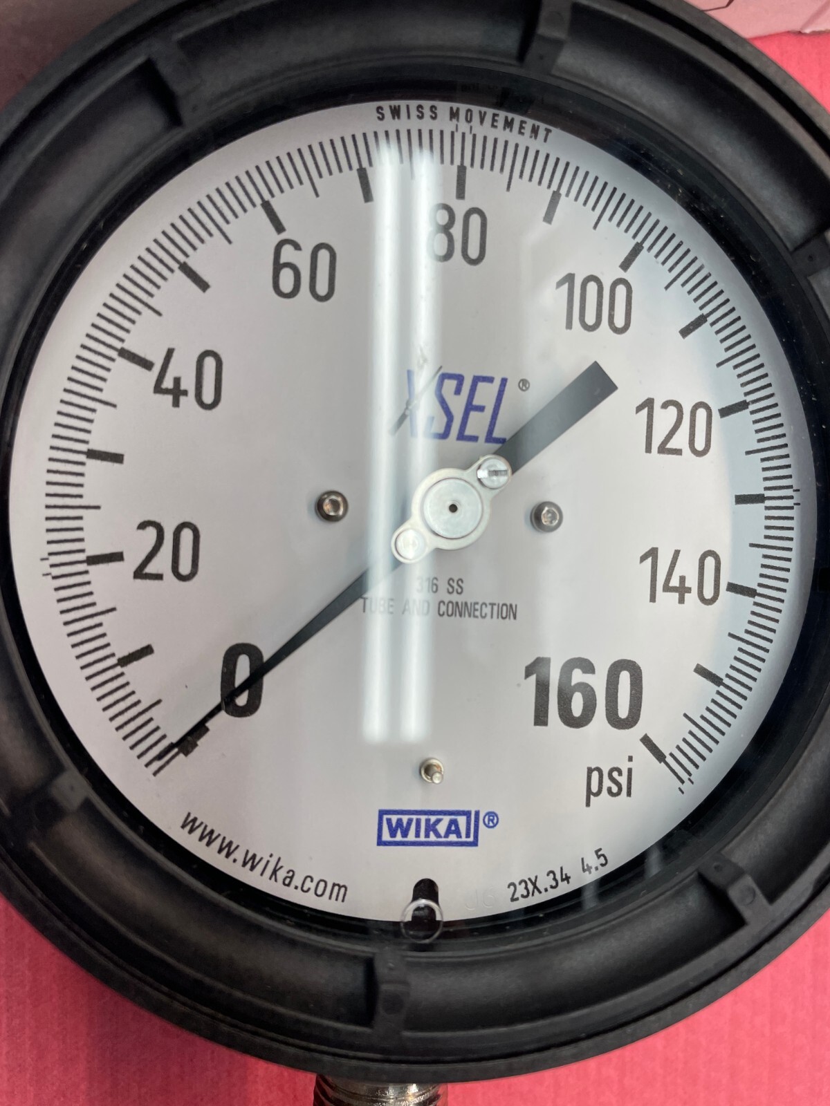 WIKA XSEL Pressure Gauge 4.5" 1/2 NPT 0160 PSI eBay