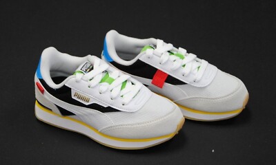 [374719 01] NEW KID'S PRE SCHOOL PUMA FUTURE RIDER WH PS PUMA WHITE BLACK PK46