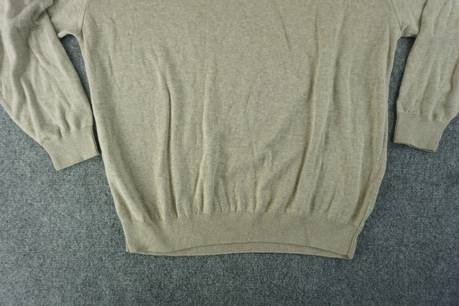 Tosani Sweater Mens 2XL Beige Cotton Mock Turtle Neck Long Sleeve