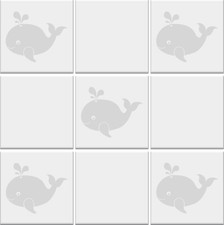 Whale Tile Stickers, Bathroom Tile Stickers, Vinyl Tile Stickers, Tile Transfers