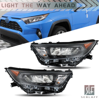 Headlight For 2019-2022 Toyota RAV4 LE XLE LED Black Housing Left+Right Side