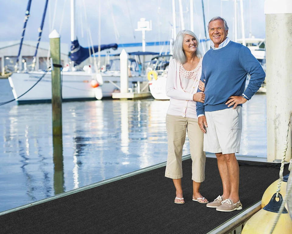 INDOOR/OUTDOOR DOUBLE-RIBBED CARPET RUNNER Skid-Resistant SMOKEY BLACK - Image 4 of 4