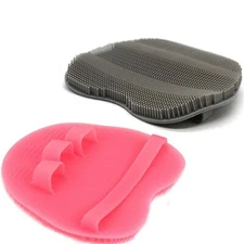 2-Pack Soft Silicone Shower Brush, Glove Loofah, Dry Skin Brush (Grey + Pink)