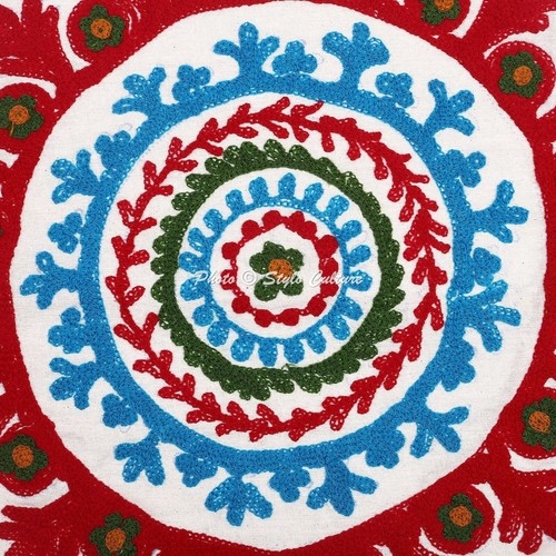 Suzani Floor Pillows Cases Sujani Car Boho Art Room Decorative Cushion Cover - Picture 4 of 7