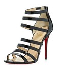 100% AUTHENTIC NEW WOMEN LOUBOUTIN MARINIERE 120 PATENT CAGE HEEL SANDALS US 9.5 — photo 1