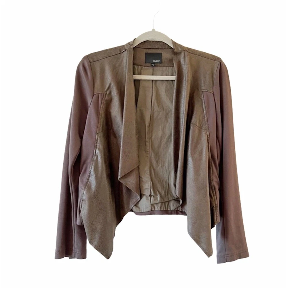 Waterfall leather 2025 look jacket