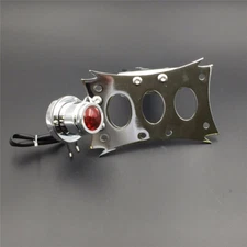 Chrome License Bracket & Tail Light Integrated For Harley Touring Bobber Chopper