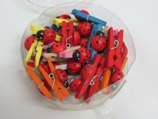 MOLLETTINE/MOLLETTE IN LEGNO CON COCCINELLA IN VARI COLORI X DECORAZIONE
