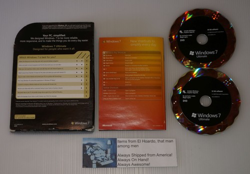 Microsoft Windows 7 Ultimate 32 Bit and 64 Bit Double DVD Set with Key - Picture 2 of 5