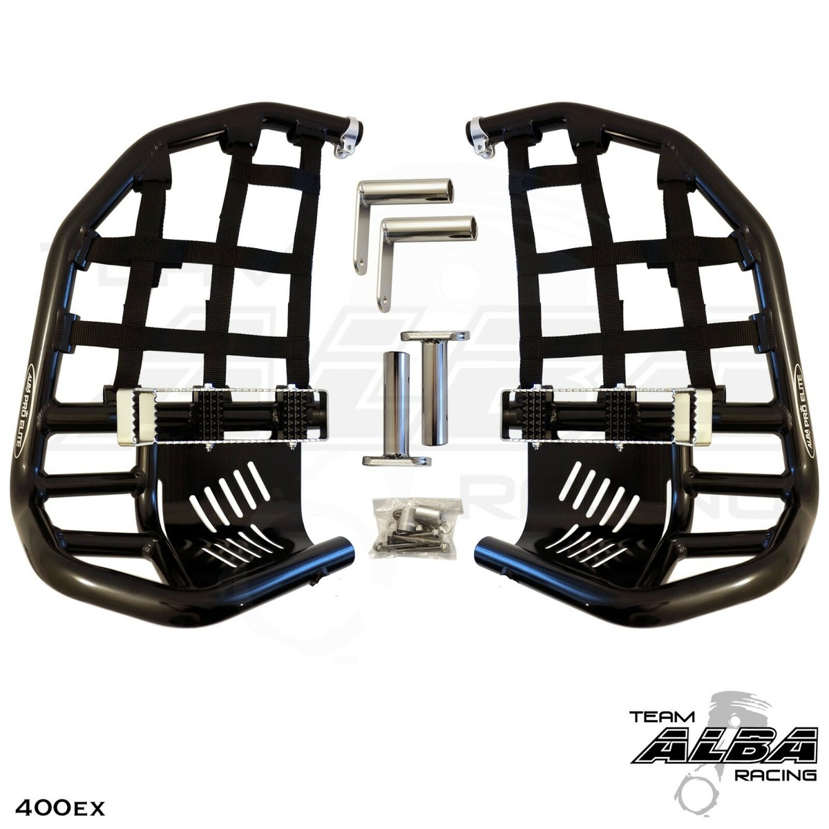 Honda TRX 400EX 400X Nerf Bars Pro Peg Alba Racing Black Black 211