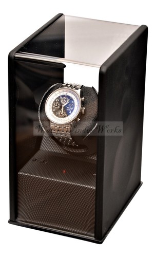 Luxury Display Carbon Fibre look Single Automatic Watch Winder-Carbon Velvet-MP1 - Picture 2 of 11
