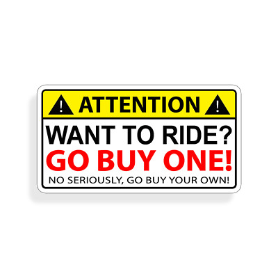 Want to Ride Sticker Funny Boat Scooter Jet Ski Bike Kayak SUP Skateboard Decal