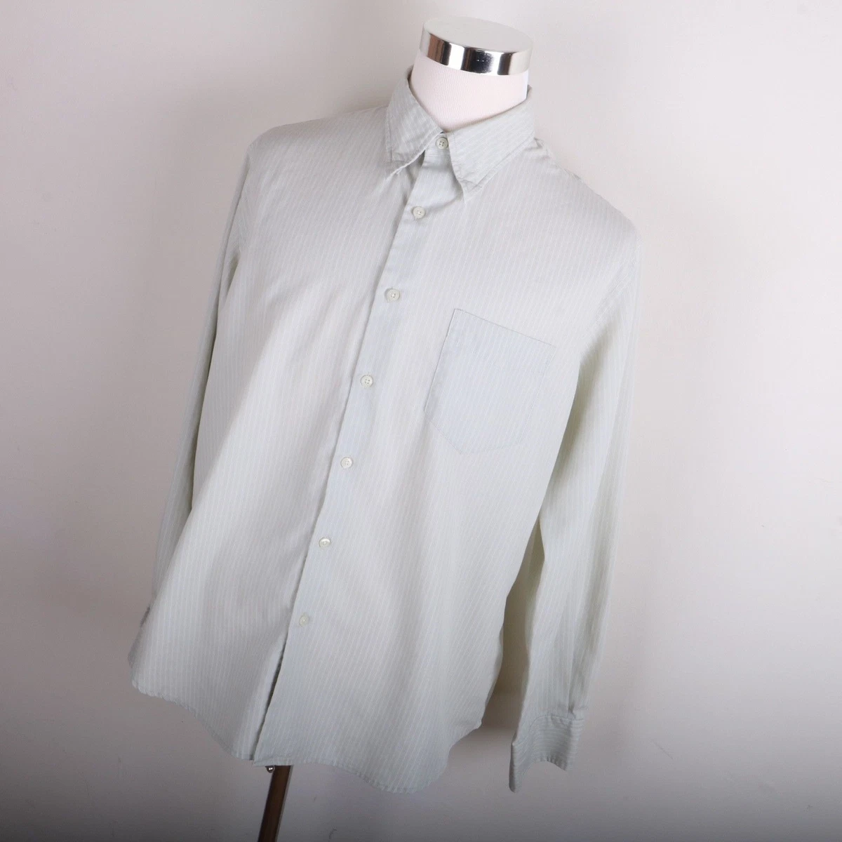 Dockers Cotton Casual Dress Shirt Men s XL Light Green White