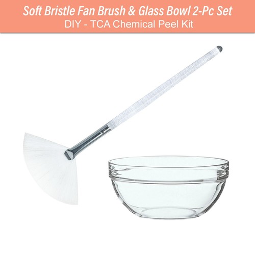 2-Pc Set Mask Fan Brush, Glass Mixing Bowl Facial Chemical Peel (SB031-JB3813) - 第 1/6 張圖片