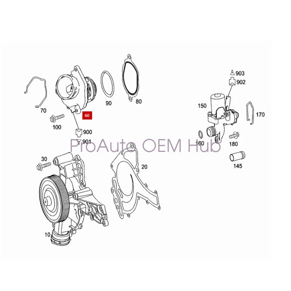 2722000415 MAHLE Engine Thermostat OEM For Mercedes C350 E350 R350 2006-2011 3.5 Foto 3 de 3
