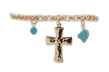 Women Gold Metal Chain Boot Bracelet Anklet Shoe Cross Charm Turquoise Season