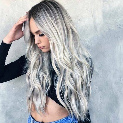 Womens Long Curly Wig Full Lace Front Wavy Hair Wigs Cosplay Party Fancy Dress✧ - Picture 16 of 22