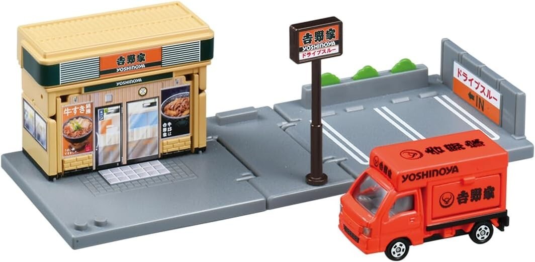 Tomica Town Yoshinoya Fast Food Restaurant & Truck Model Set