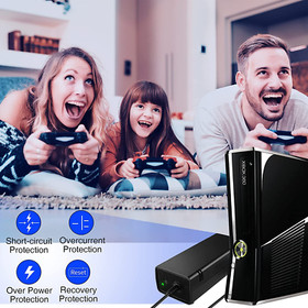 NEW Xbox 360 Slim Slim/S Power Supply Brick AC Adapter Charger with Power Cord