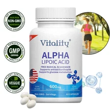 Alpha Lipoic Acid 600mg Extra Strength ALA Supplement 60 Softgels