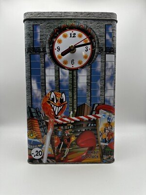 Blechdose - Uhr Quarz- Chupa Chups Fruchtlutscher 90er Retro Lolli Blecheimer
