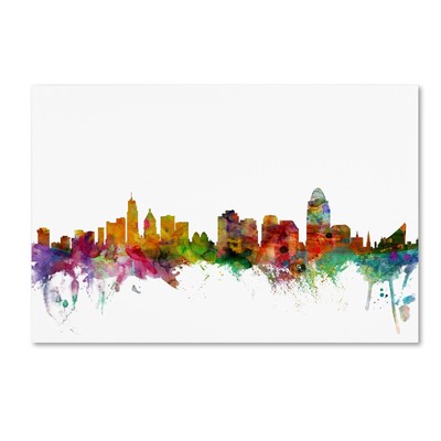 Trademark Fine Art Cincinnati Ohio Skyline by Michael Tompsett, 22x32-Inch