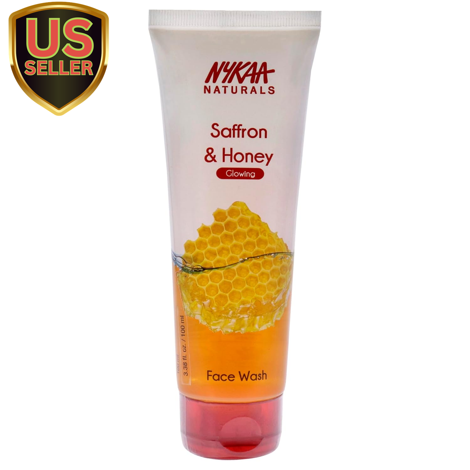 Saffron & Honey Moisturizing Face Wash Cleanser 3.38 Oz - Gentle Exfoliating & Hydrating  -image