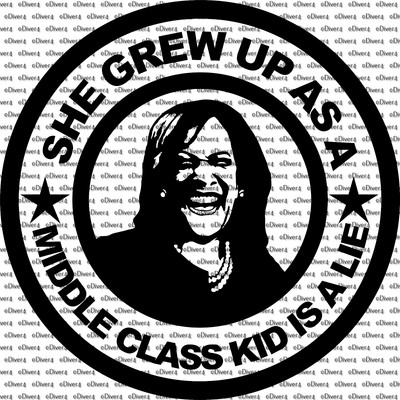 Round Kamala She Grew Up As A Middle Class Kid Is A Lie Decal Anti Kamala